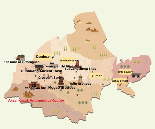 Jiuquan Tourism Map