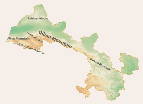 Terrain distribution of Gansu