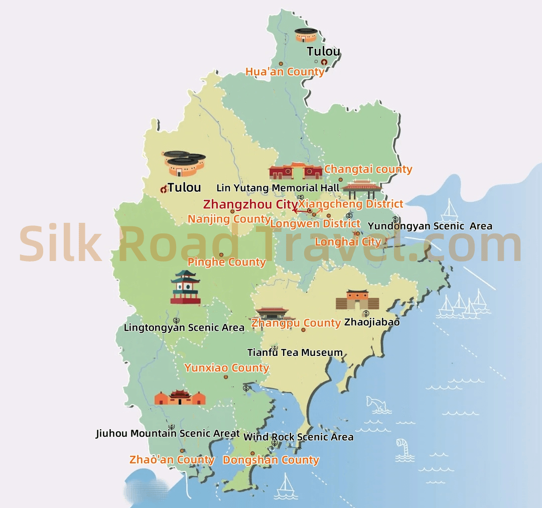 Zhangzhou Tourism Map