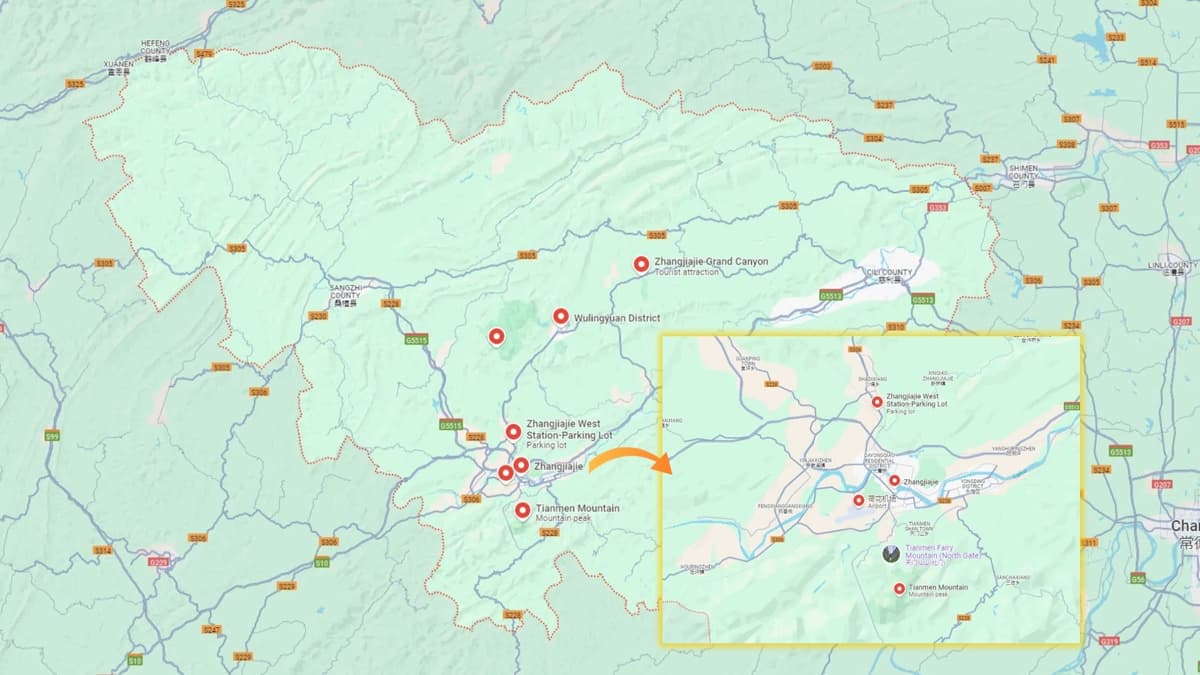 Zhangjiajie Map