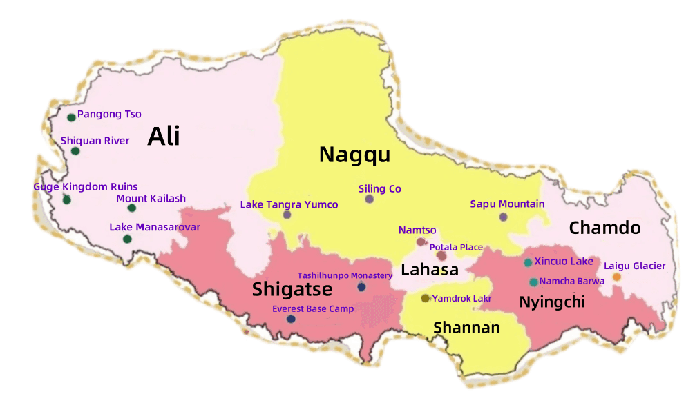 Tibet Map Tibet Map