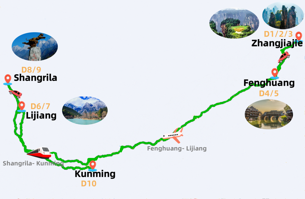 10-days-zhangjiajie-yunnan-tour
