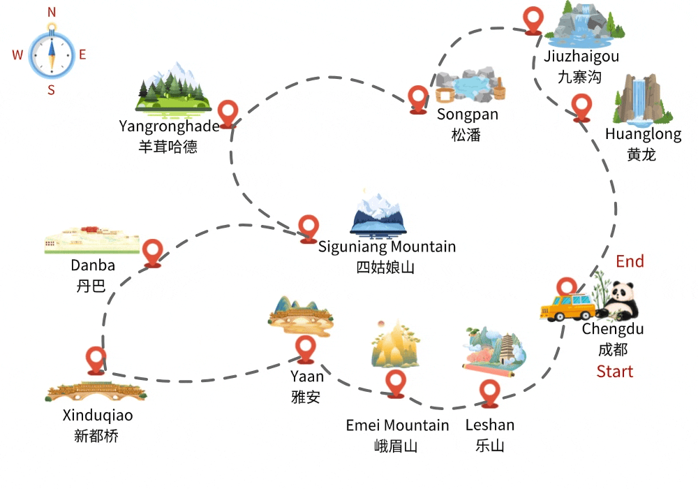 13-days-western-sichuan-tour-jiuzhaigou-leshan-emei-siguniang-mountain